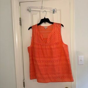 Lucky Brand Orange Sleeveless Top